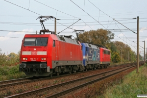 DB 152 151-7+152 135-0+151 089-0. Hamburg-Moorburg 18.10.2008.