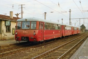 DR 172 773-4+172 173-7+172 729-6+172 129-9 som Tog 3146. Löwenberg 28.03.1991.