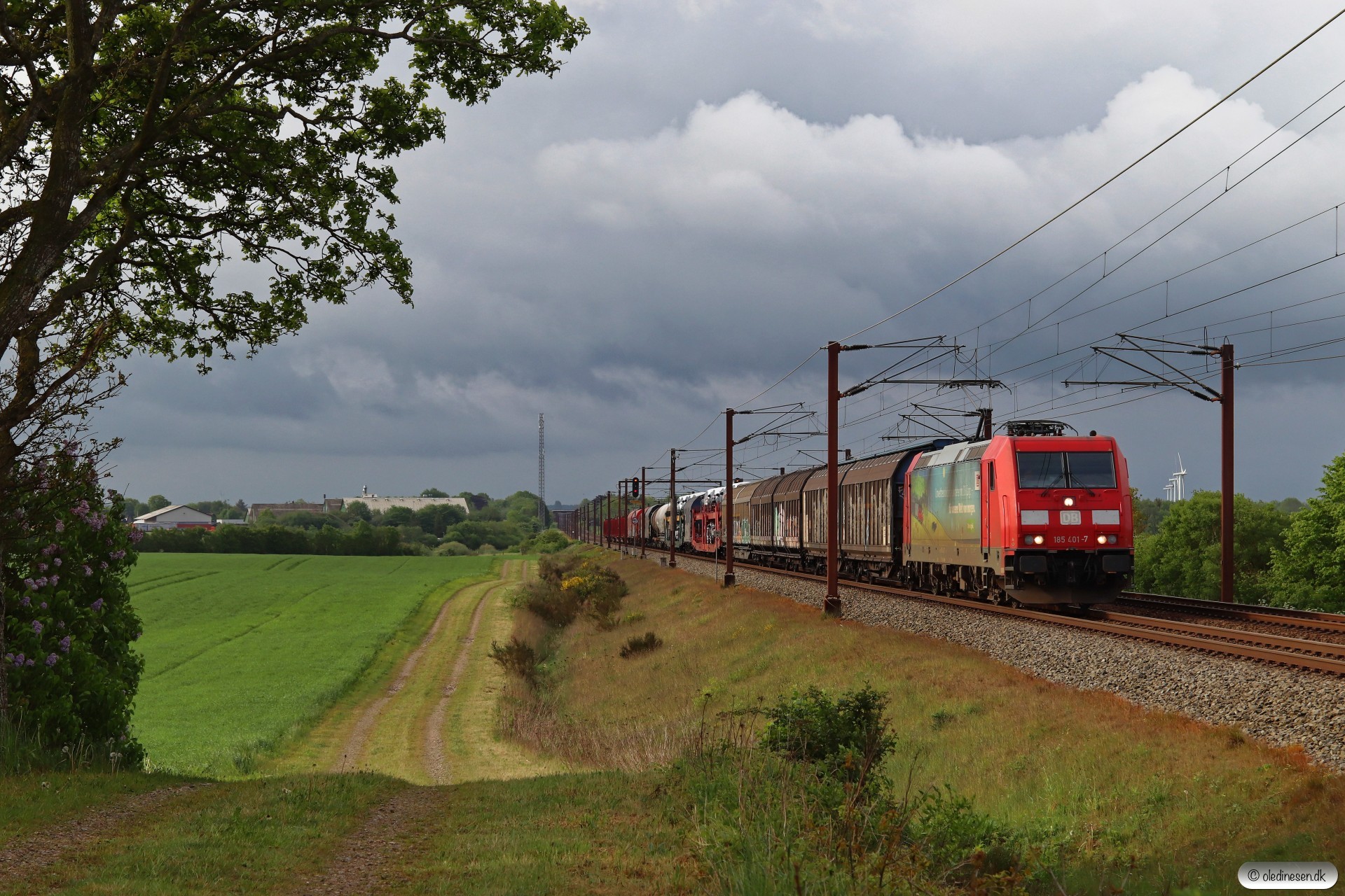 DB 185 401-7 med GD 44750 Pa-Fa. Km 50,2 Fa (Farris-Sommersted) 21.05.2022.