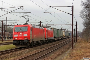 DB 185 335-4+185 324-8 med G 9234 Fa-Htå. Ringsted 20.03.2015.