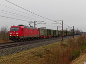 DB 185 335-4 med GD 8011 Tl-Pa (militærtransport). Km 42,4 Fa (Vamdrup-Farris) 25.02.2024.