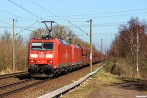 DB 185 072-6+185 007-2. Hamburg-Moorburg 20.03.2014.