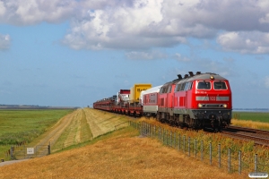 DB 218 322-6+218 380-4 med AS 1429. Morsum - Klanxbüll 18.07.2015.