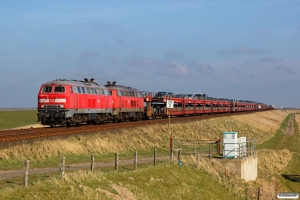 DB 218 473-7+218 389-5+vogne+928 509+628 509 som AS 1434. Klanxbüll - Morsum 26.03.2016.