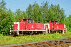 DB 360 257-0 og 360 264-6 hensat. Hamburg-Wilhelmsburg 13.08.2000.