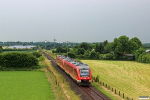 DB 648 334+648 834+648 844+648 344 som RE 21929. Flensburg - Husby 17.06.2016.