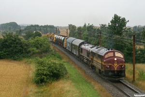 CFLCD MX 1023+T66K 714+2 godsvogne+BLP Lok 4+sporombygningsmateriel som CG 6102 Hr-Pa. Km 54,4 Fa (Sommersted-Vojens) 28.07.2012.