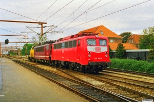 DSB MK 601+DB 155 155-5+140 346-8 - Maskiner fra GD 45760. Padborg 11.09.1997.