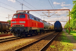 DB 218 176-6+sprøjtetog. Padborg 08.07.1999.