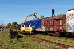 DSB CLL 1495 får nattøj på. Marslev 07.10.2018.