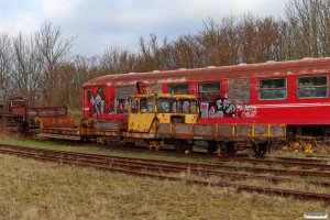 VLTJ Vogn nr. 01, DSB Trolje 32 og Troljevogn 37a. Marslev 09.03.2024.