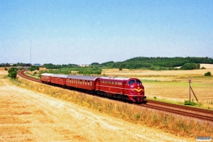 DSB MY 1101+B 2000+ABv 293+BL 1324 som PX 8442 Hb-Rd. Km 171,0 Fa (Randers-Bjerregrav) 12.08.1995.