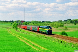 SNCB 202 020+Bc 303+Bc 300+WRD 101+Bk 016 som PX 8242 Fh-Rd. Km 169,2 Fa (Randers-Bjerregrav) 15.05.1999.