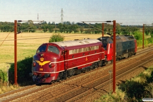 DSB MY 1101+ME 1501 som PM 6141 Mv-Od. Km 153,0 Kh (Marslev-Odense) 10.10.2004.