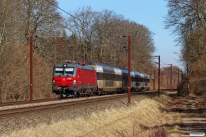 DSB EB 3238 med RØ 2245 Hg-Næ. Km 54,8 Kh (Borup-Kværkeby) 13.03.2022.