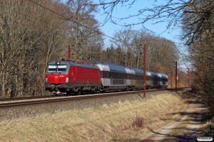 DSB EB 3221 med RØ 2249 Hg-Næ. Km 54,8 Kh (Borup-Kværkeby) 13.03.2022.