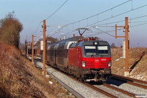 DSB EB 3215 med RØ 2253 Hg-Næ. Km 66,6 Kh (Ringsted-Glumsø) 13.03.2022.