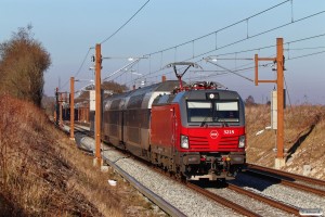 DSB EB 3215 med RØ 2253 Hg-Næ. Km 66,6 Kh (Ringsted-Glumsø) 13.03.2022.