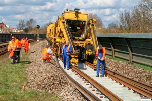 Wiebe sporombygningstog. Børkop 13.04.2008.