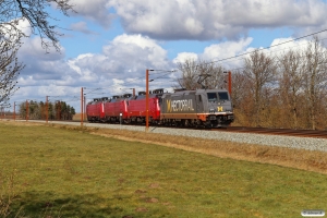 HCTOR 241.010+DSB EA 3010+EA 3022+EA 3007 som HG 6133 Gb-Pa. Km 54,2 Fa (Sommersted-Vojens) 10.04.2021.