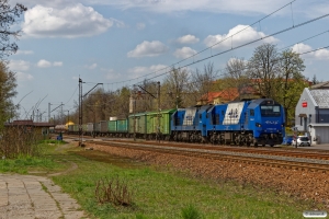 PKPLS ST40s-23+ST40s-16+34 godsvogne. Olkusz 25.04.2019 kl. 13.22.