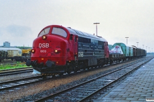 DSB MX 1003 med G 7358 Sdb-Pa. Padborg 27.06.1990.