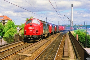DSB MX 1012+MX 1027+MX 1005 med G 40721 Kk-Rfø. Nørrebro 07.07.1990.