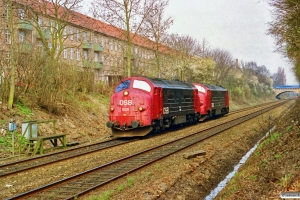 DSB MX 1028+MX 1041 som G 9746 Kk-Gb. Km 4,7 Gb (Harrestrup-Damhus) 11.04.1992.