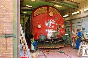 DSB MX 1023 (ØSJS MX 41). Holbæk 28.06.1989.