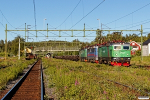 GC Rc4 1307+Rc4 1163+Rc4 1189 med GT 9107. Långsele 19.06.2018.