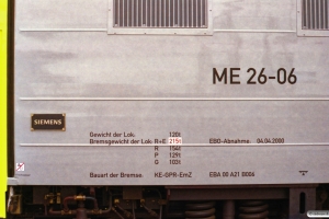 Siemens ME 26-06 (ex. NSB Di6.666). Odense 11.04.2000.