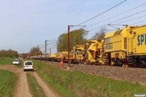 Spitzkes sporombygningstog (D-SPAG 99 80 94 11 003-3). Km 143,4 Kh (Ullerslev-Langeskov) 01.05.2023.