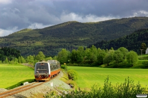 NSB BM 9215+BS 9291 som Pt 383 (Heimdal-Storlien). Hegra - Gudå 10.06.2015.