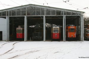 Hamburg Sporvogn 3006, 93, 2970 og Kiel Sporvogn 354. Schönberger Strand 19.01.2013.