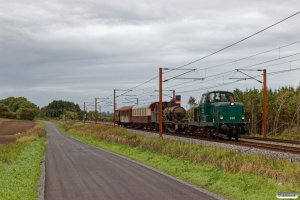 DSB MT 152+VTV Uis+DSB D 857+Buh 704+CLL 1495+Hs-t 49804 som VM 222810 Bm-Rg. Km 195,4 Kh (Ejby-Nørre Åby) 29.09.2018.