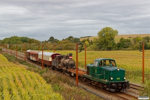 DSB MT 152+VTV Uis+DSB D 857+Buh 704+CLL 1495+Hs-t 49804 som VM 222810 Bm-Rg. Km 180,2 Kh (Skalbjerg-Bred) 29.09.2018.