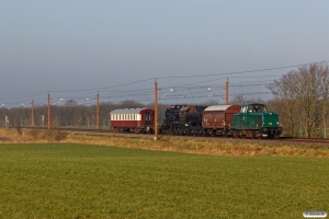 DSB MT 152+Hs-t 49804+E 987+VtV Uis+DSB Buh 704 som VM 222604 Bm-Rg. Km 37,2 Lk (Gørding-Bramming) 07.03.2020.