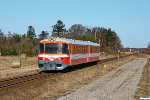 MjbaD Ym 14+Ys 14 som Tog 310 Thb-Vem. Km 6,5 Vem (Amstrup-Bækmarksbro) 14.03.2013.